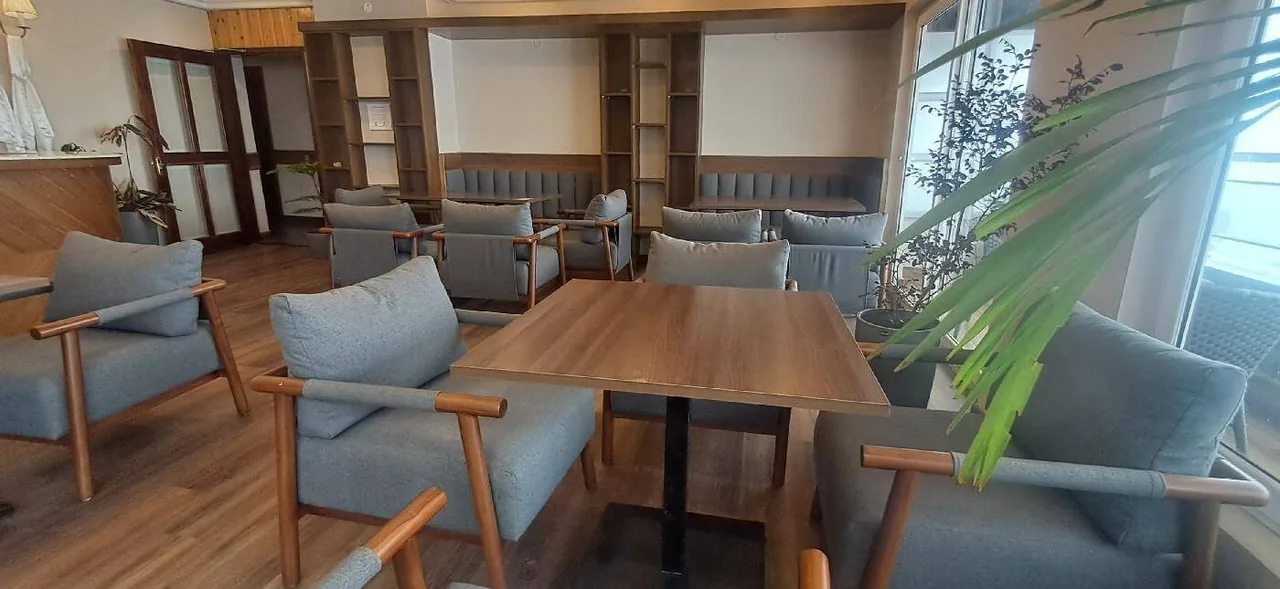Canopy Boutique Rooftop Cafeteria - Cozy Library Reading Corner with Books
