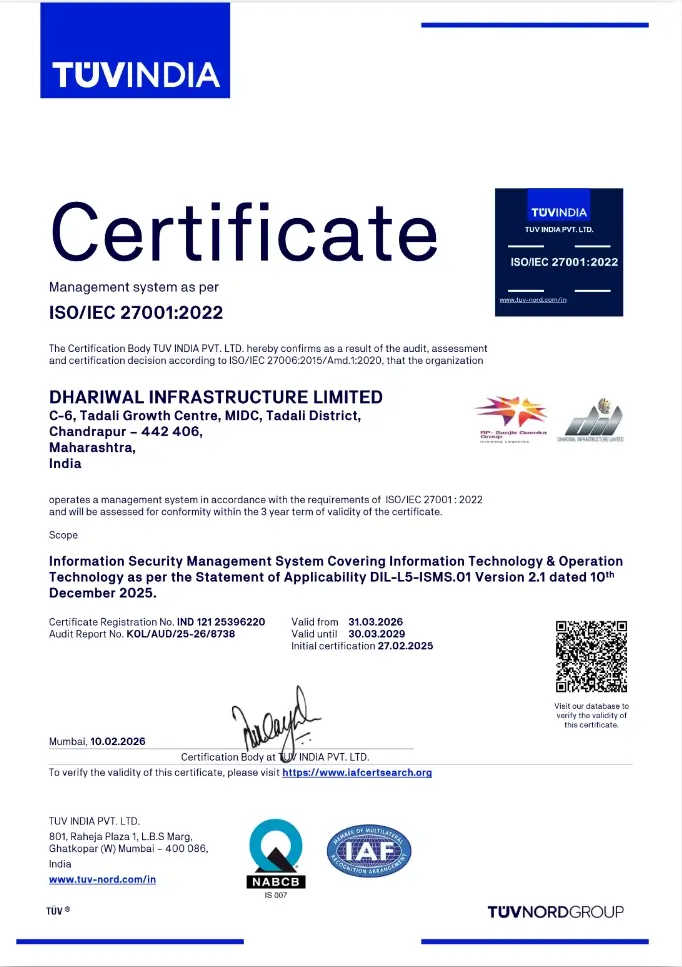 IMS Certificate of DIL